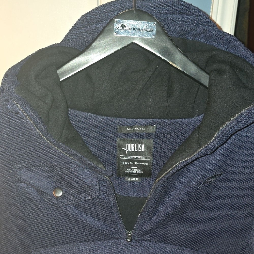 Publish Men's Navy Blue Hooded Vest
